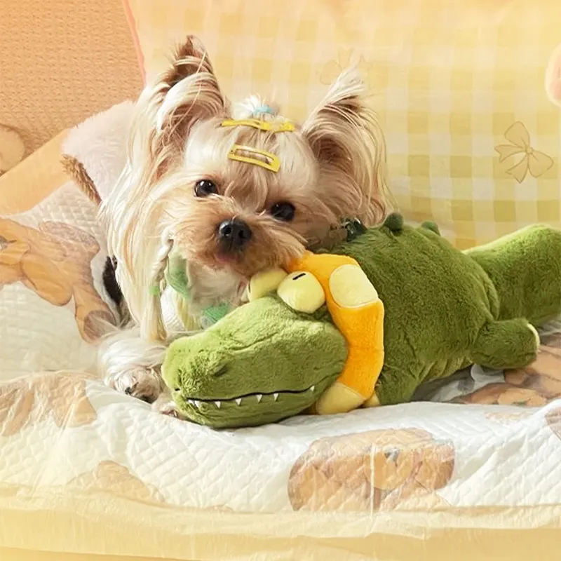 Dog Electric Sound Plush Toy For Small And Medium-sized Dogs - Swimming Ring Crocodile