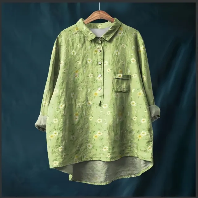 Animal Print Hawaiian Long Sleeve Shirt Chrysanthemum Truncatum 2Xl - Shop at LoveMi