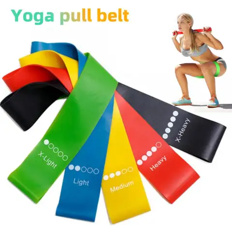 Yoga Resistance Rubber Bands Indoor Outdoor Fitness Equipment 0.35mm-1.1mm