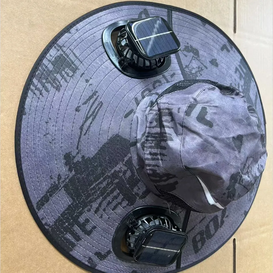 Men's Sun Shading Large Eave Sun Solar Fan Cap