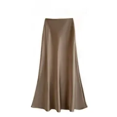 Satin Long Sleeve Women's Spring And Autumn Chiffon Shirt - Dark Champagne Skirt-S - View 1