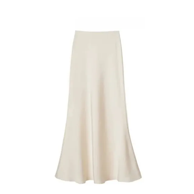 Satin Long Sleeve Women's Spring And Autumn Chiffon Shirt Apricot Skirt - Shop at LoveMi