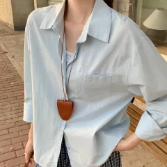 Women's Long Sleeve Thin Type Sunscreen Shirt Overall Dress Set - Blue Two Piece Set - View 1