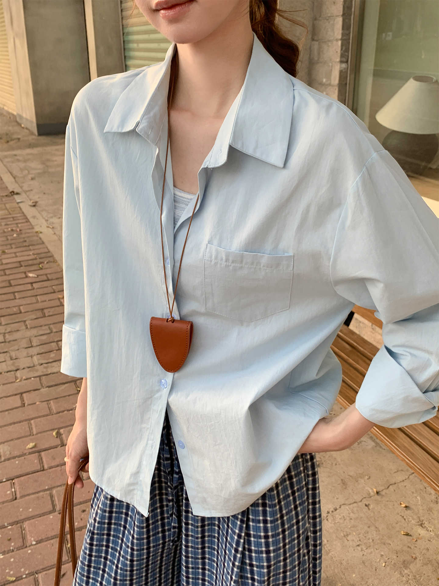 Women's Long Sleeve Thin Type Sunscreen Shirt Overall Dress Set