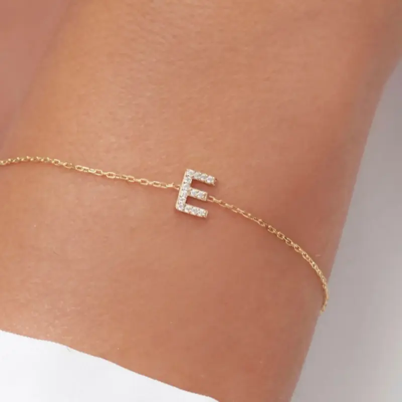 Versatile English Letter Name Personalized Cross Chain Bracelet