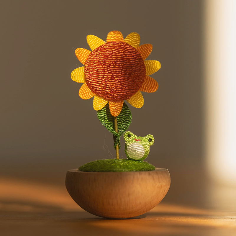 Sunflower Tumbler Decoration Cute Creative Car Gift – Sunflower Frog