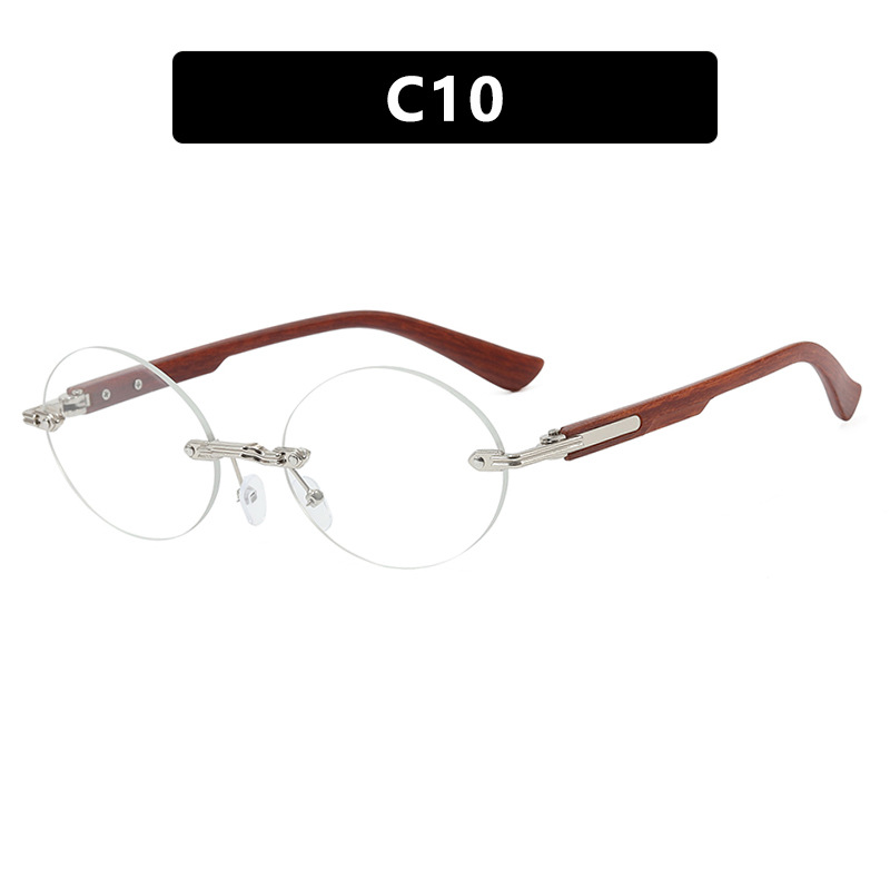 Women's All-match Frameless Trimming Oval Sunglasses - Image 4