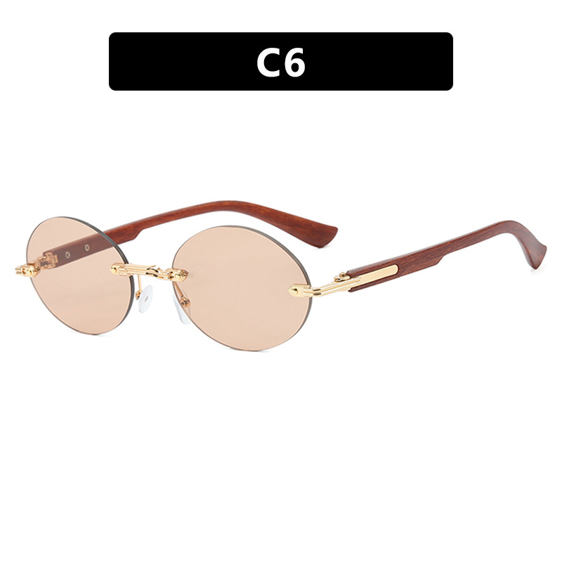 Women's All-match Frameless Trimming Oval Sunglasses - Image 7