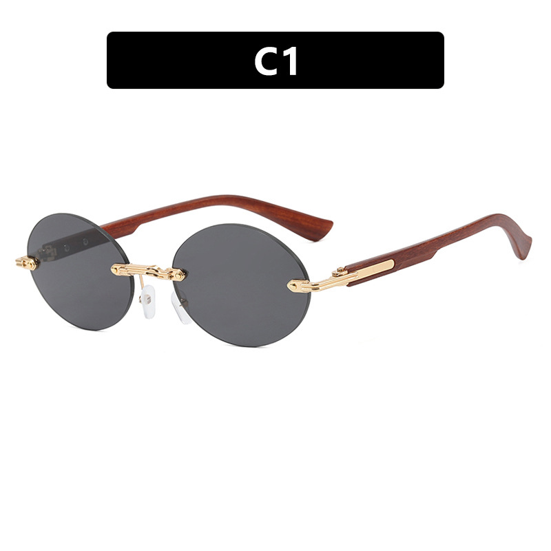 Women's All-match Frameless Trimming Oval Sunglasses - Image 12