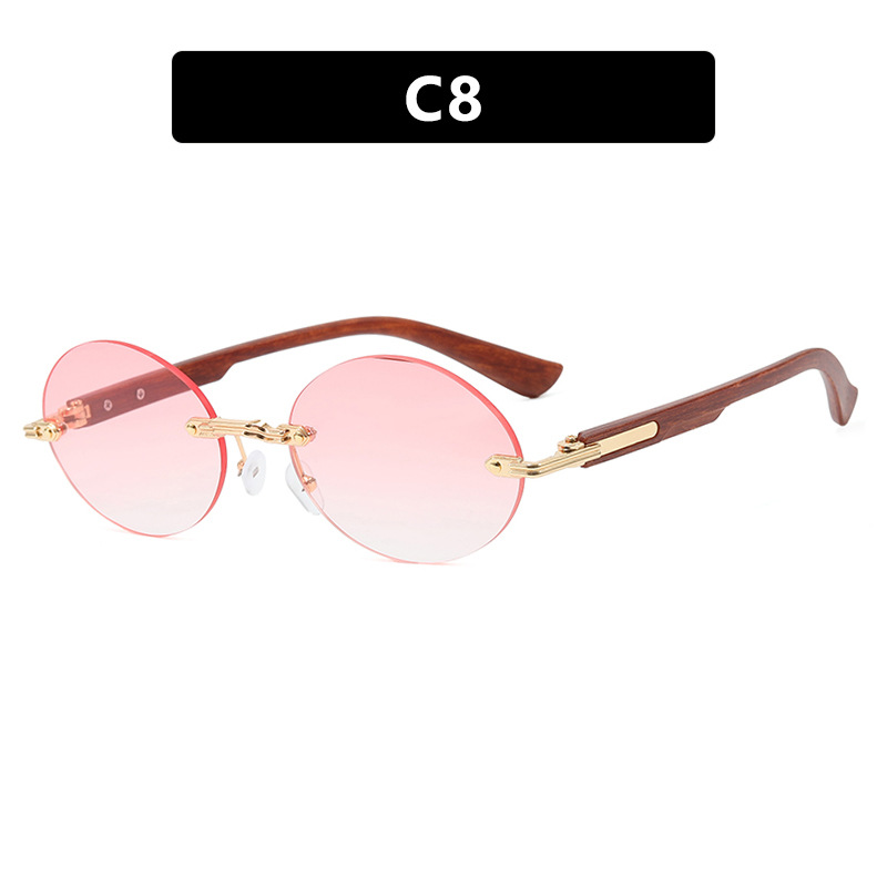 Women's All-match Frameless Trimming Oval Sunglasses - Image 5