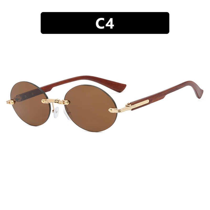 Women's All-match Frameless Trimming Oval Sunglasses - Image 13