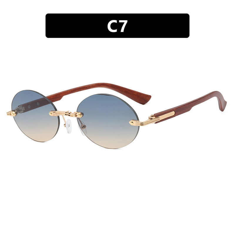 Women’s All-match Frameless Trimming Oval Sunglasses