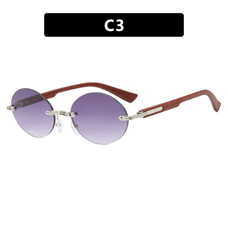Women's All-match Frameless Trimming Oval Sunglasses - Image 2