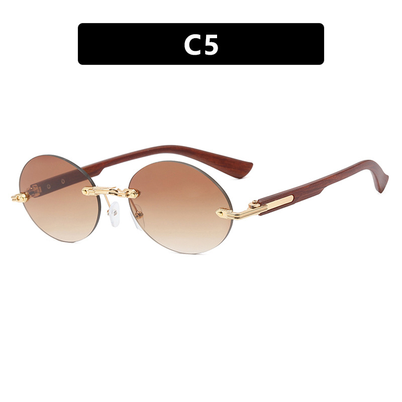 Women's All-match Frameless Trimming Oval Sunglasses - Image 10