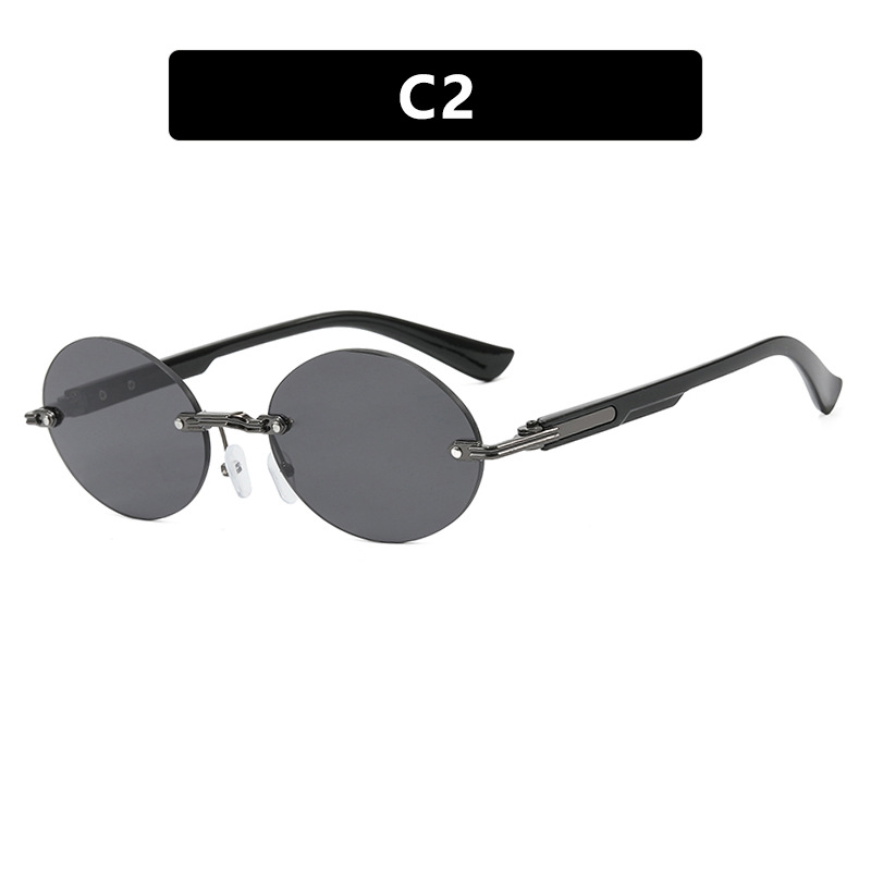 Women's All-match Frameless Trimming Oval Sunglasses - Image 8