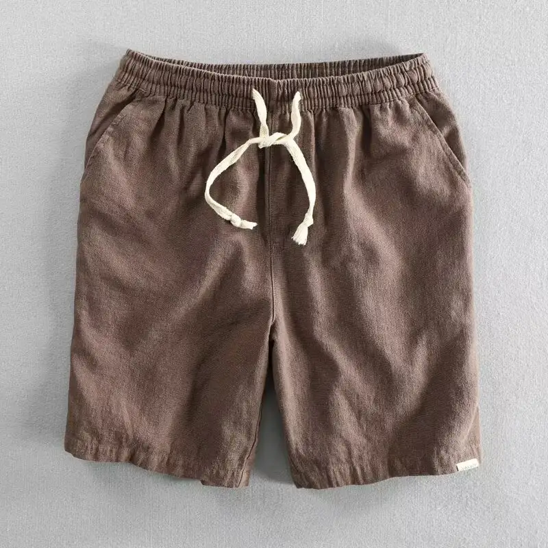 Breathable Ramie Beach Casual Loose Shorts