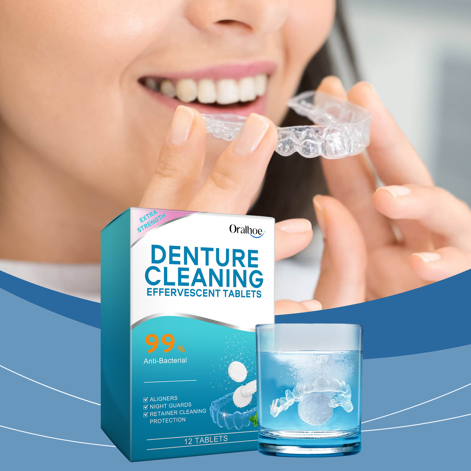 Gentle Daily Denture Cleaning Effervescent Tablets