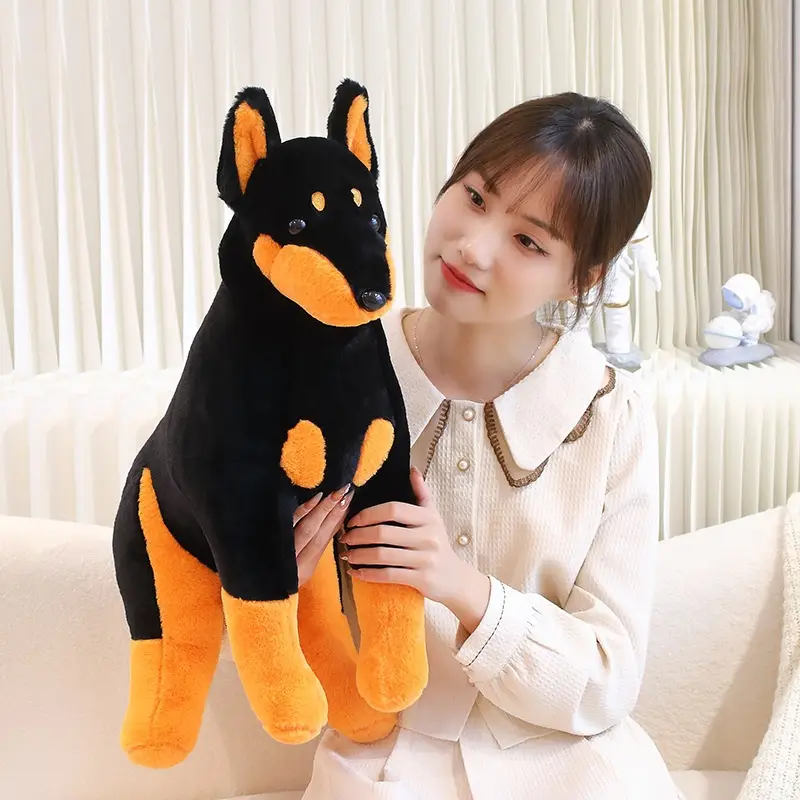 Lovely Soft Cute Doberman Pinscher Doll Plush Toy