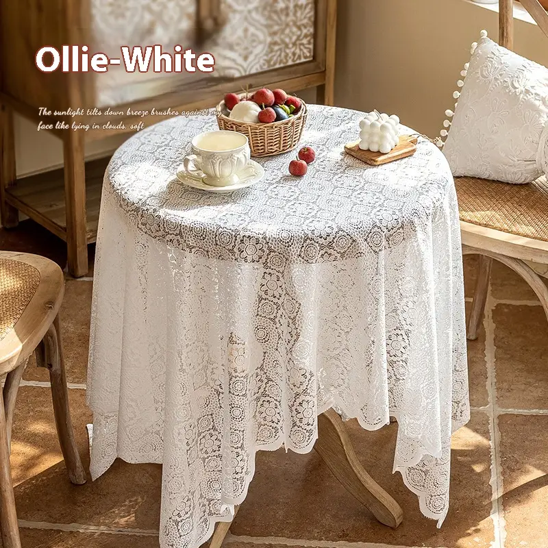 New Lace White Vintage Tablecloth