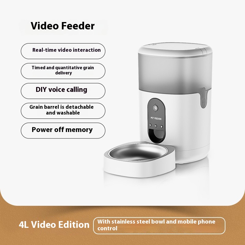 Cat Food Automatic Timing Feeder Video Interactive Pet Cat Feeder