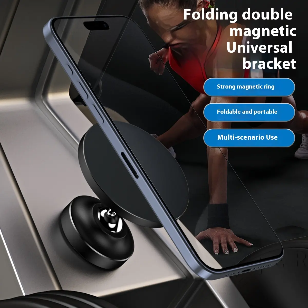 Double Magnetic Phone Holder 360 Degree Rotating