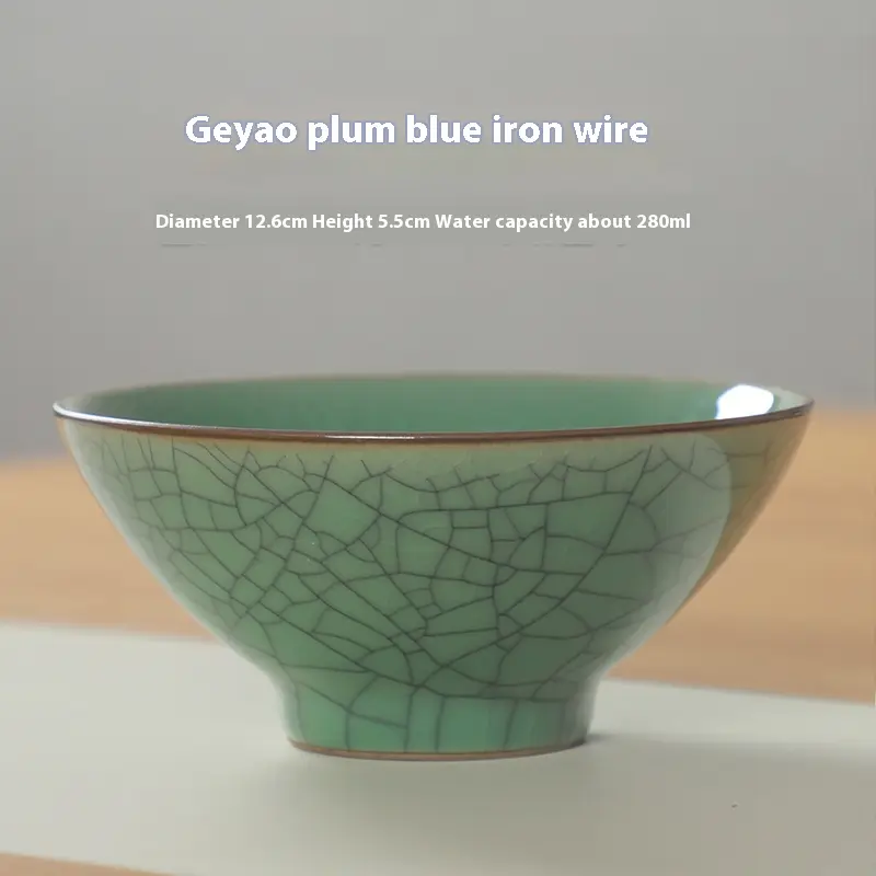 Celadon Rain-hat Shaped Bowl Rice Bowl Ice Crack 5-inch