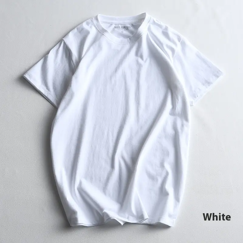 Men's Round Neck Blank Solid Color Cotton T-shirt