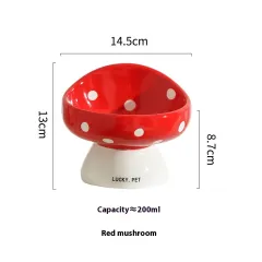 Cat Bowl Ceramic Oblique Mouth Protection Cervical Spine Drinking Bowl Grain - Feeding Bowl 200Ml - View 1
