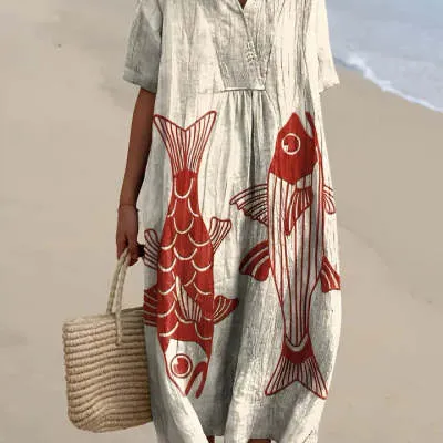 Long Sleeve Shirt Dress Women's Casual Floral - Style 78