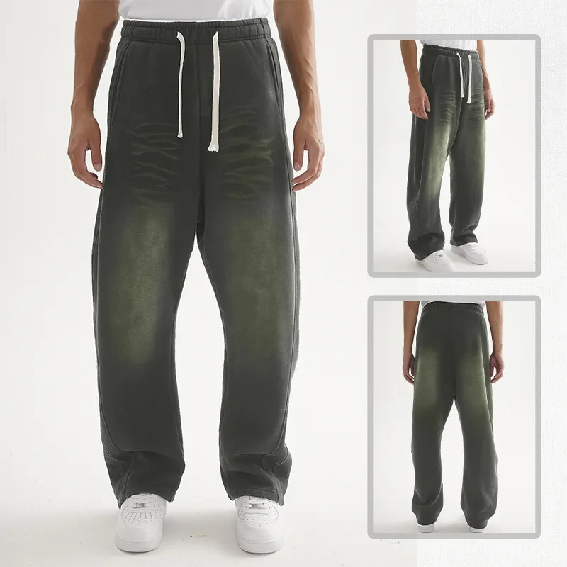 Men's Retro Distressed Machete Sweatpants Loose Casual Pants