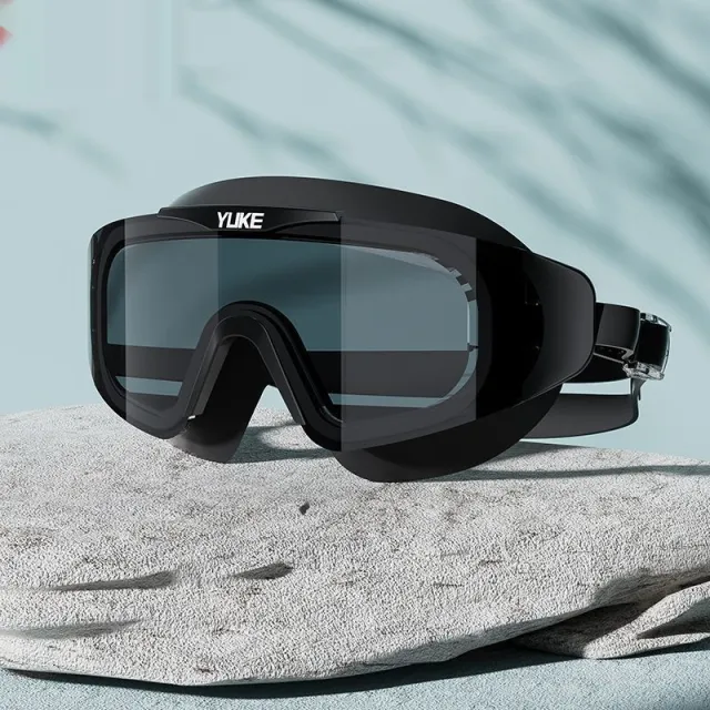 Electroplating HD Waterproof Non fogging Swimming Glasses Advanced Black - Shop at LoveMi