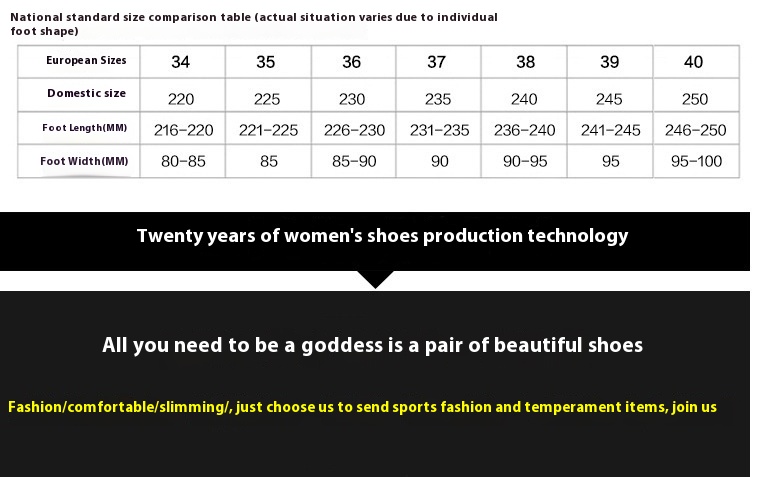 Footwear footwear size chart