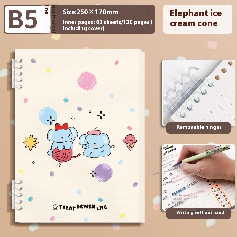 A5 Thickened Loose-leaf Notebook Detachable Coil Cute Book Student Only - Image 3