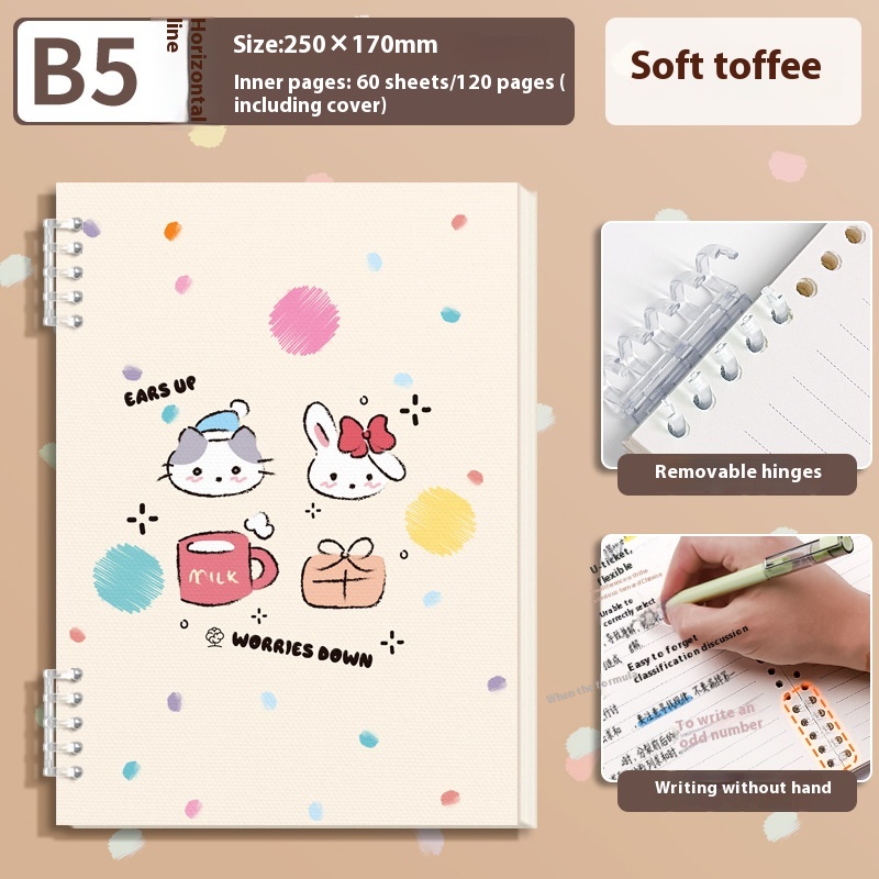 A5 Thickened Loose-leaf Notebook Detachable Coil Cute Book Student Only - Image 10