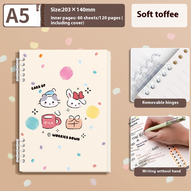 A5 Thickened Loose-leaf Notebook Detachable Coil Cute Book Student Only - Image 5