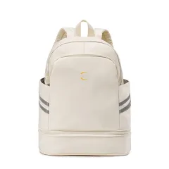 Dry Wet Separation Luggage Storage Women's Backpack Large Capacity - Beige - View 1