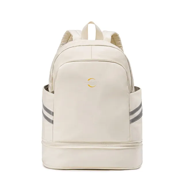 Dry Wet Separation Luggage Storage Women's Backpack Large Capacity Beige - Shop at LoveMi