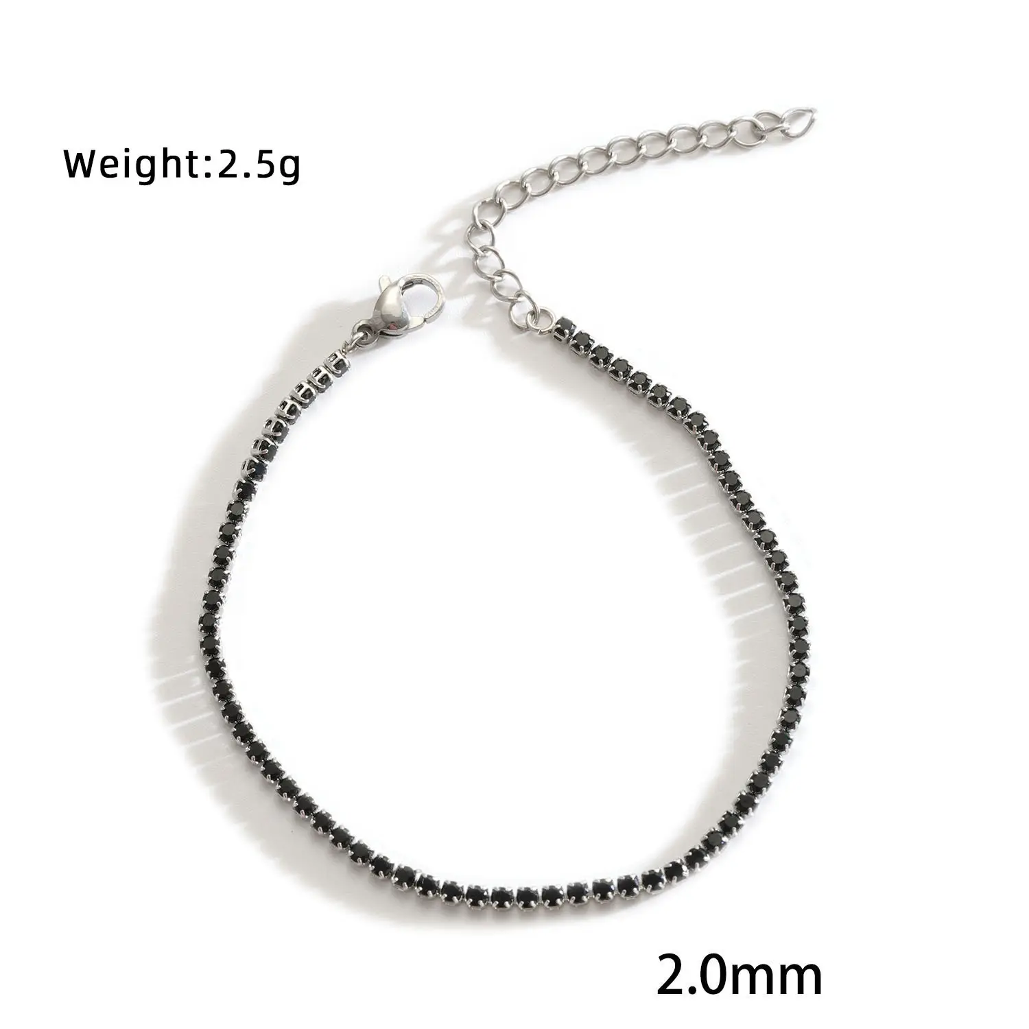 Stainless Steel Diamond Claw Chain K Gold Zircon Bracelet
