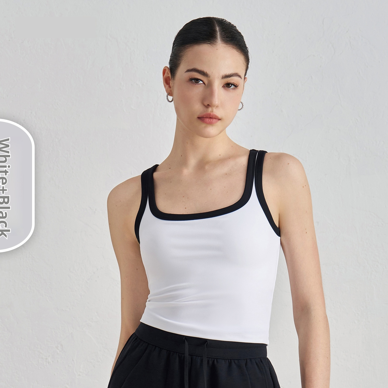 Youth Nude Feel Color Matching Yoga Underwear Women's U-neck Beauty Back Outer Wear Sports Vest