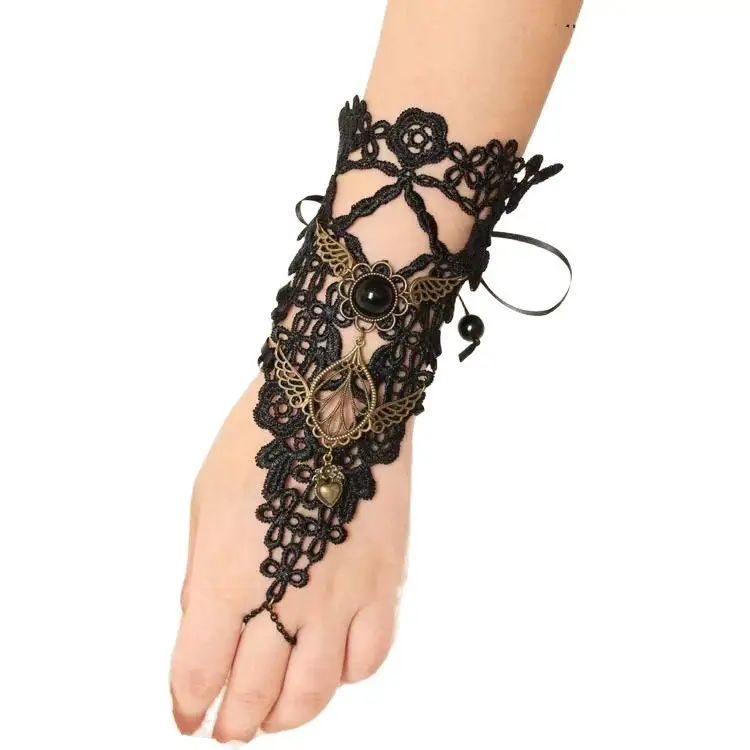 European And American Black Lace Bracelet Sleeve Cover