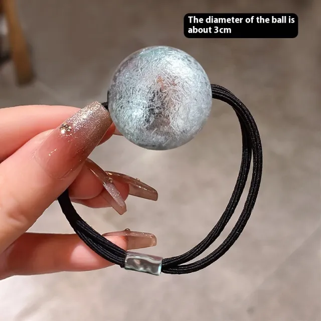 Ball Rubber Band Hair Ring Headdress Silver - Shop at LoveMi