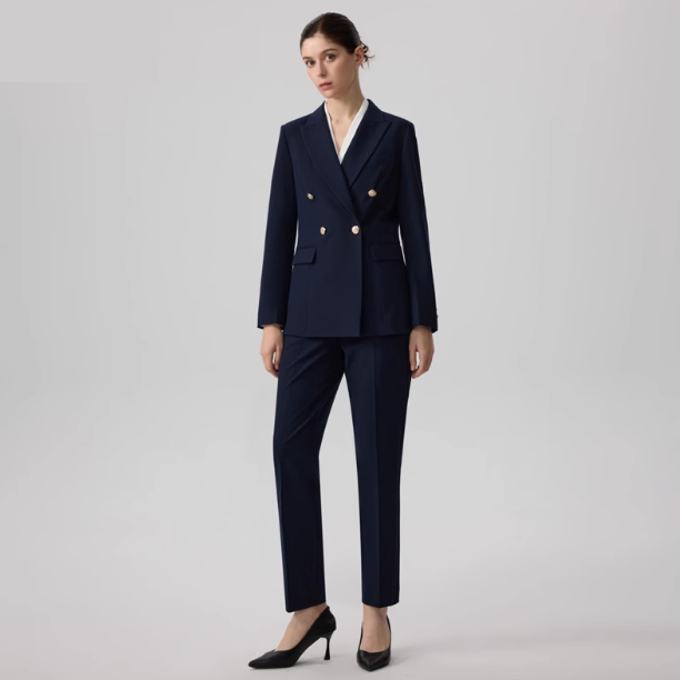 Women's Shirt Suit Pants Springsummer Business Suit Navy Blue Suit A - Shop at LoveMi