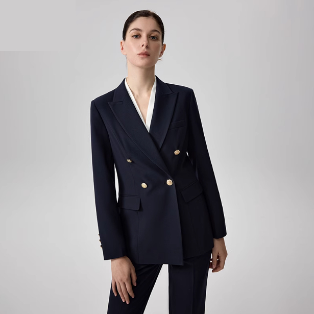 Women's Shirt Suit Pants Springsummer Business Suit Navy Blue Suit - Shop at LoveMi