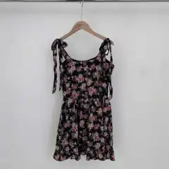 Suspender Skirt High Waist Tied Dress Cardigan Two-piece Set - Floral Skirt - View 1