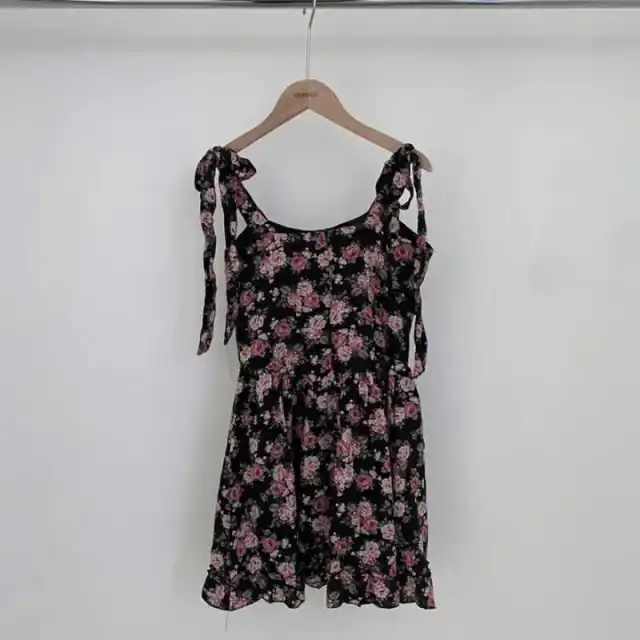 Suspender Skirt High Waist Tied Dress Cardigan Two piece Set Floral Skirt - Shop at LoveMi