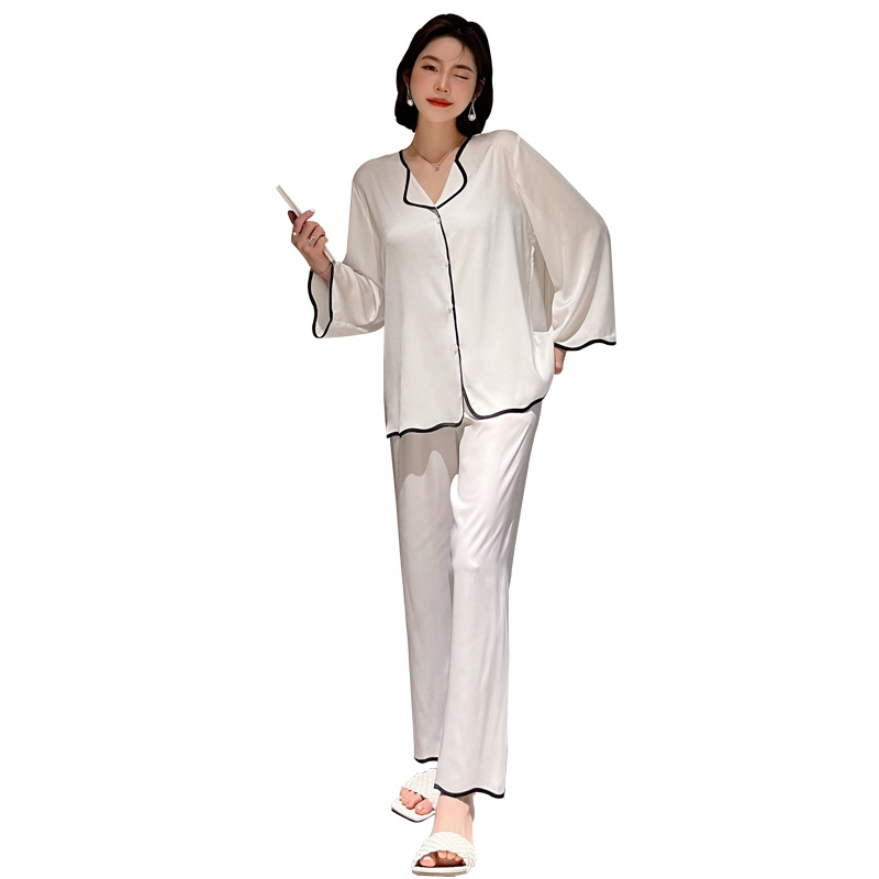 Fashion Women's Ice Silk Home Two-piece Suit