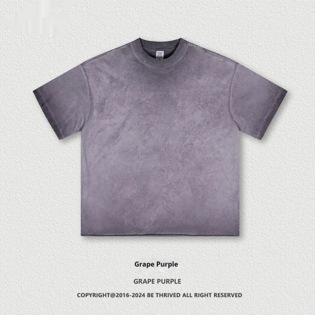 Summer Loose Men's Clothing T shirt Washed Old Purple - Shop at LoveMi