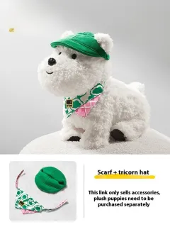 Babycare West Highland Plush Puppy Command Dog Scarf Hat Dog Clothes Set - Scarf Sanjiao Hat - View 1