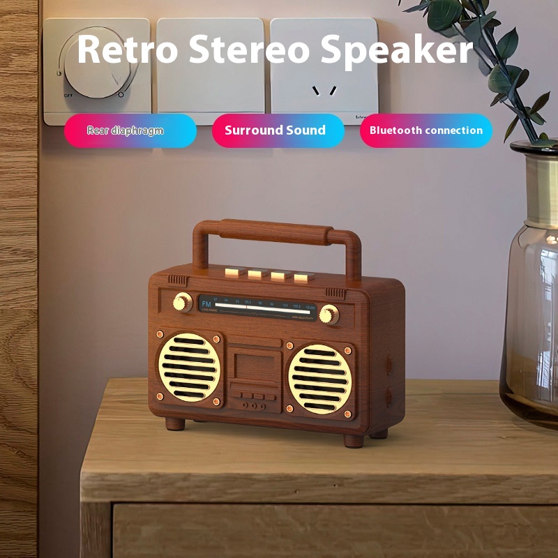 Bluetooth Speaker Retro Radio Mini Card Wireless Portable Audio