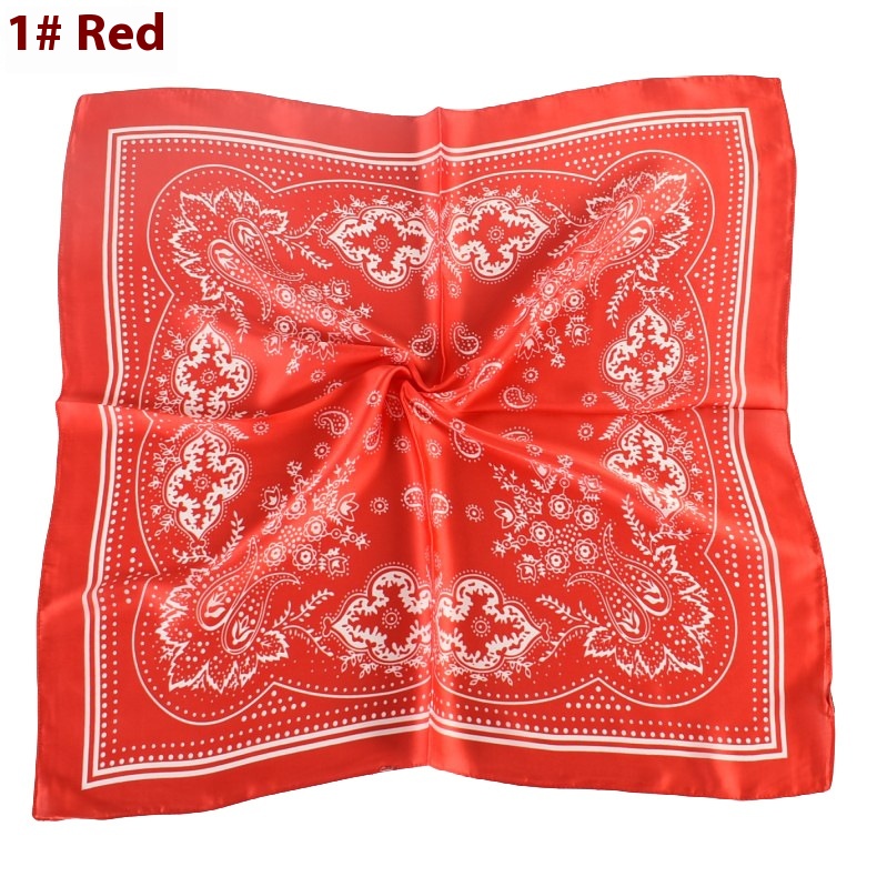 Vintage Paisley Flower Satin Plain Scarf